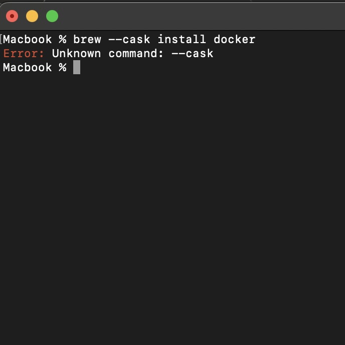 Error- Unknown command --cask brew on Mac